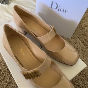 Dior baby d heels 38.5 nude beige
